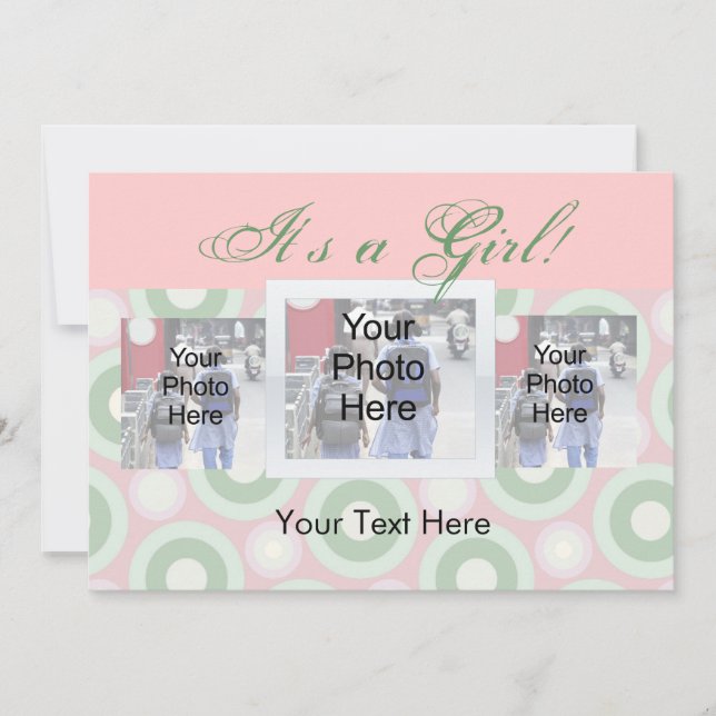 Geburtskarte des benutzerdefinierten Fotos, ein Mä Ankündigung (Vorderseite)