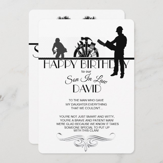 Geburtskarte des Generalunternehmers (Vorne/Hinten)