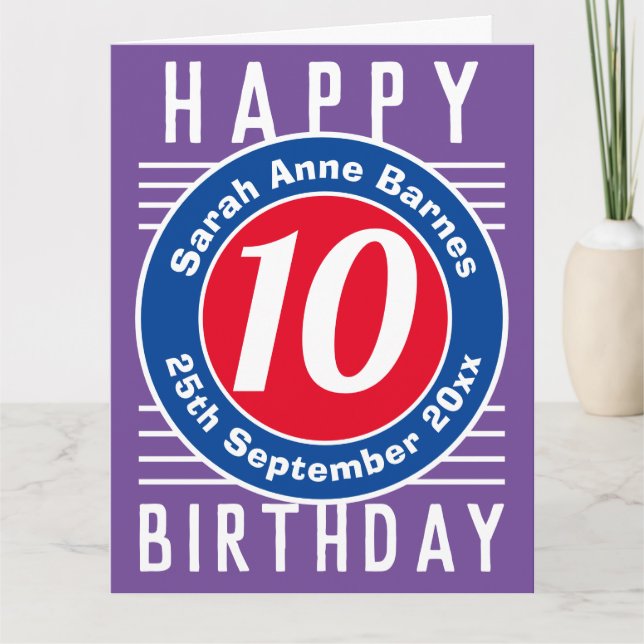 Geburtskarte des Kindes mit Alter, Name und Datum Karte (Vorderseite)