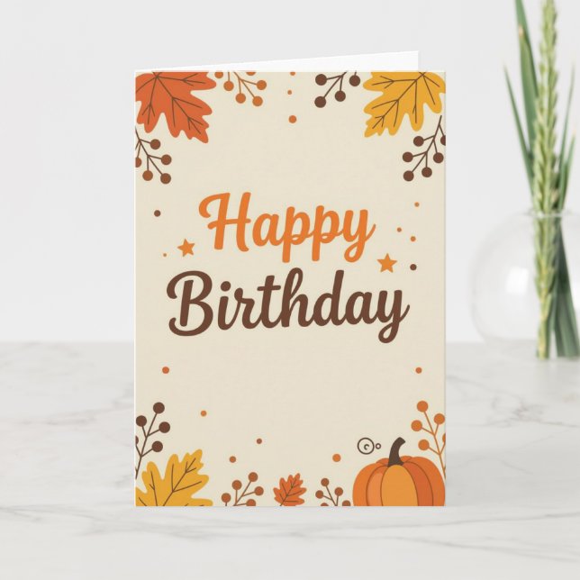 Geburtskarte fallen, Geburtstag fallen, Geburtstag Feiertagskarte (Vorderseite)