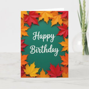 Geburtskarte fallen, Geburtstag fallen, Geburtstag Feiertagskarte