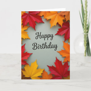 Geburtskarte fallen, Geburtstag fallen, Geburtstag Feiertagskarte