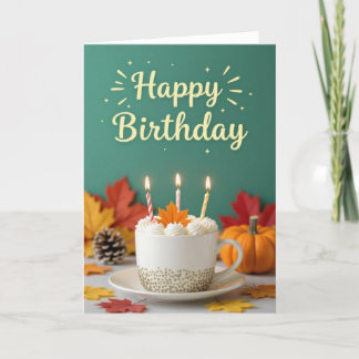 Geburtskarte fallen, Geburtstag fallen, Geburtstag Feiertagskarte
