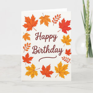 Geburtskarte fallen, Geburtstag fallen, Geburtstag Feiertagskarte