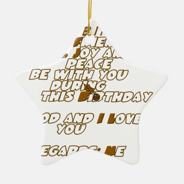 Geburtskarte für einen Christlichen Freund Keramik Ornament (Vorne)