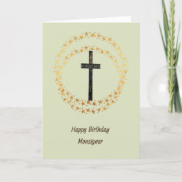 Geburtskarte für Monsignore mit Kreuz Dankeskarte