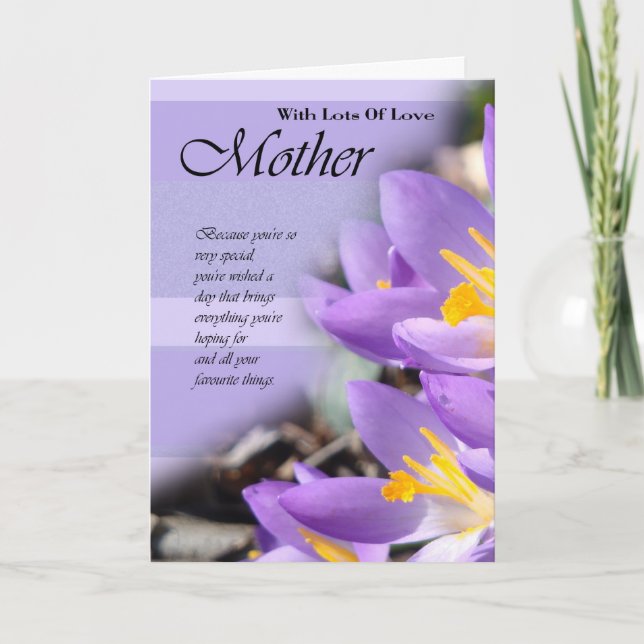 Geburtskarte für Mutter, Mutterkarte mit Blume Karte (Vorderseite)