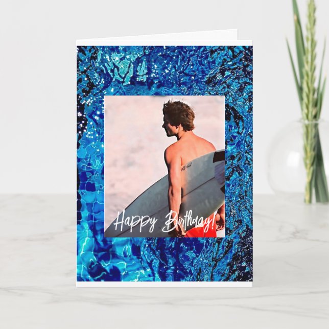 Geburtskarte für Surfer Birthday Card Feiertagskarte (Vorderseite)