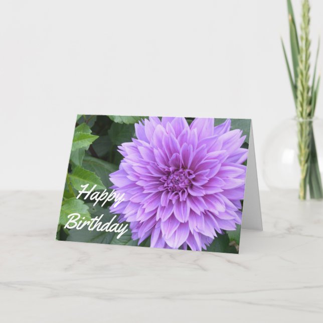 Geburtskarte mit Lavendel dahlia Karte (Vorderseite)