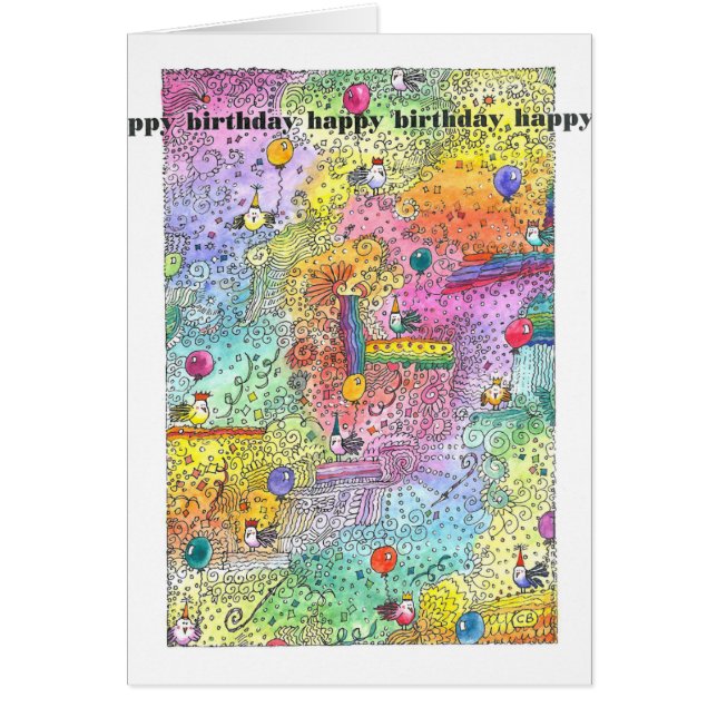 Geburtskarte "Party Hats" (Vorne)