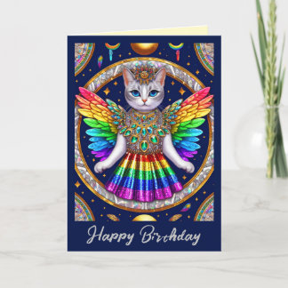 Geburtskarte | Rainbow Pride Angel Glitzern Karte