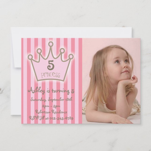 Geburtskarte von Little Princess Einladung (Vorderseite)