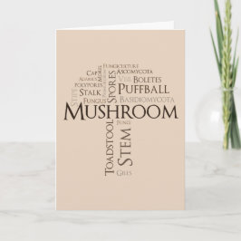 Geburtskarte von Word Mushroom (Brauner Text) Karte