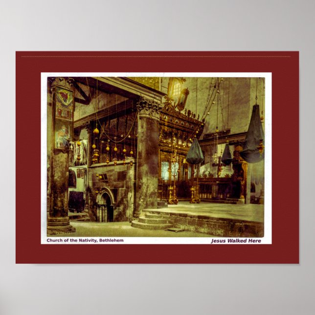 Geburtskirche, Bethlehem. Christliche Kunst Poster (Vorne)