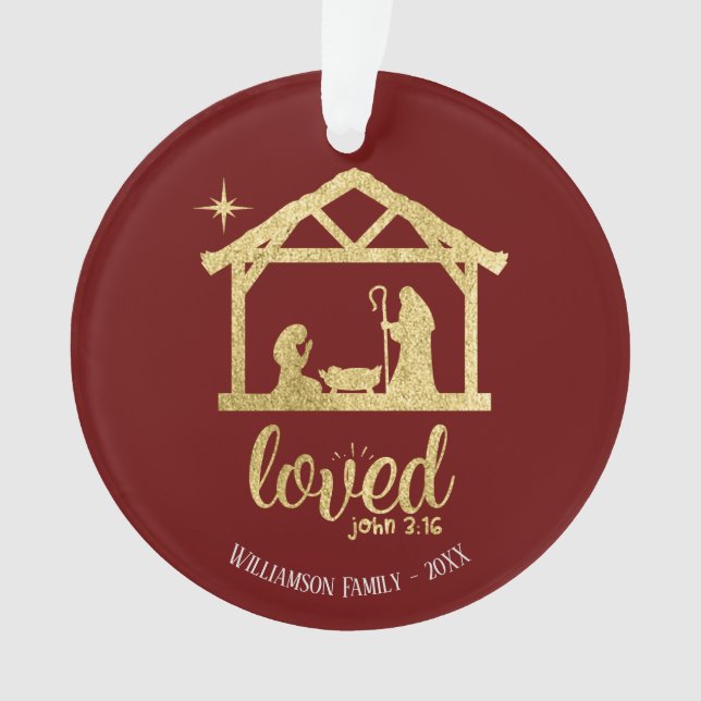 GeburtsmanagerJesus Liebe Christliche Familie Ornament (Vorderseite)