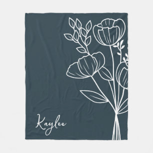 Geburtsmonat Blume, August Kalligraphie Name Fleecedecke
