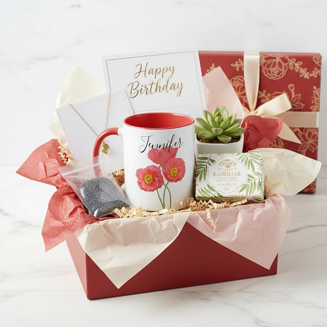 Geburtsmonat Blume-August personalisierter Schleim Tasse (Von Creator hochgeladen)