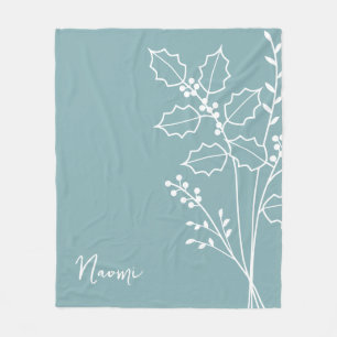 Geburtsmonat-Blume, Dezember-Kalligraphiename Fleecedecke