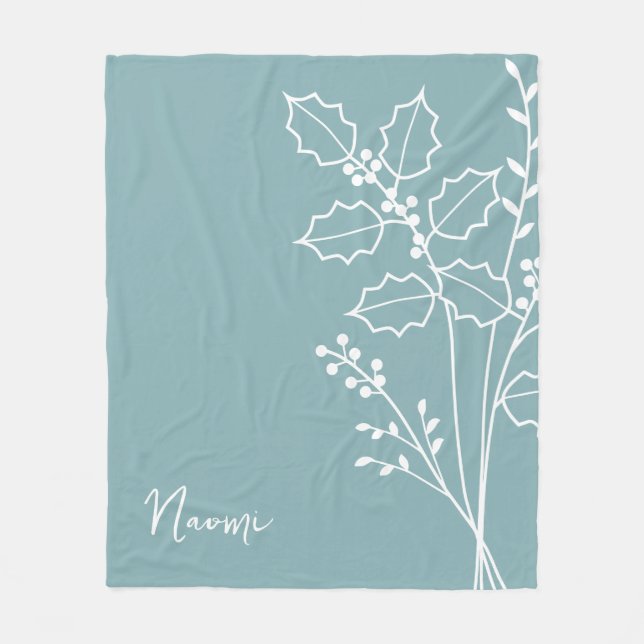 Geburtsmonat-Blume, Dezember-Kalligraphiename Fleecedecke (Vorderseite)