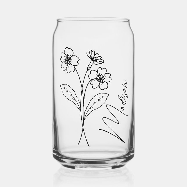 Geburtsmonat Blume Februar Primrose Bridesmaid Dosenglas (Vorderseite)