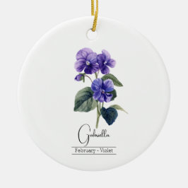 Geburtsmonat Blume Febuary Violet Keramik Ornament