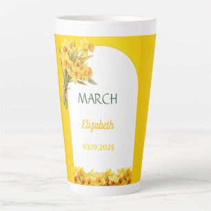 Geburtsmonat Blume März affodil Personalisiert Milchtasse