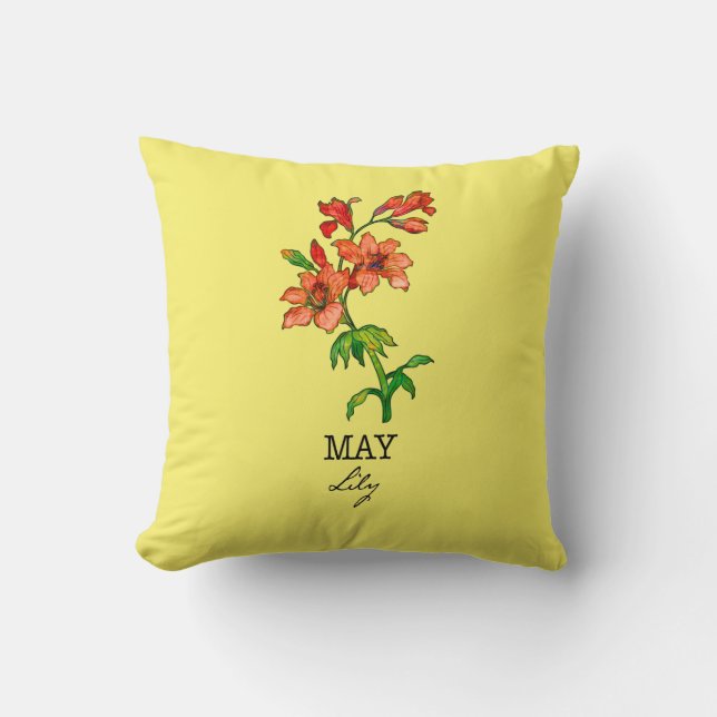 Geburtsmonat Blume May Lily Kissen (Vorderseite)