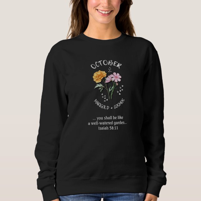 Geburtsmonat Blume OKTOBER Christlich Sweatshirt (Vorderseite)