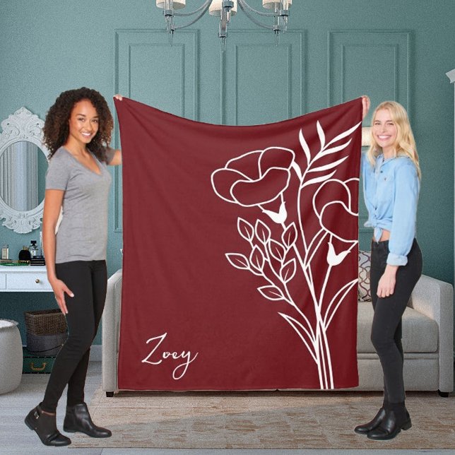 Geburtsmonat-Blume, September-Kalligraphiename Fleecedecke (Von Creator hochgeladen)