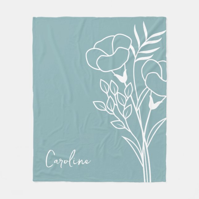 Geburtsmonat-Blume, September-Kalligraphiename Fleecedecke (Vorderseite)