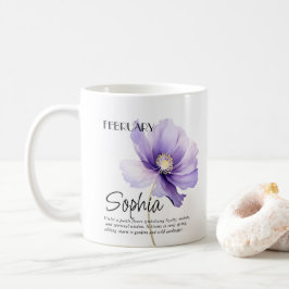 Geburtsmonat. Februar Blume Personalisiert Kaffeetasse