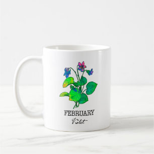 Geburtsmonat Februar Veilchen Kaffeetasse