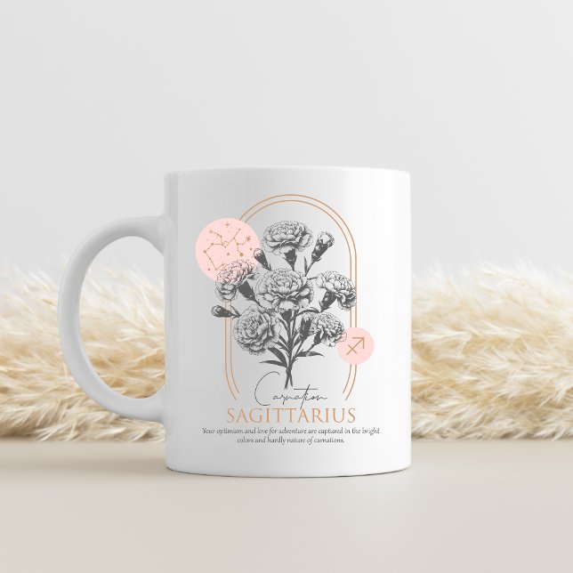Geburtsmonat Geburtstag des Sagittarius zodiac Blu Kaffeetasse (Carnation birth month flower mug)