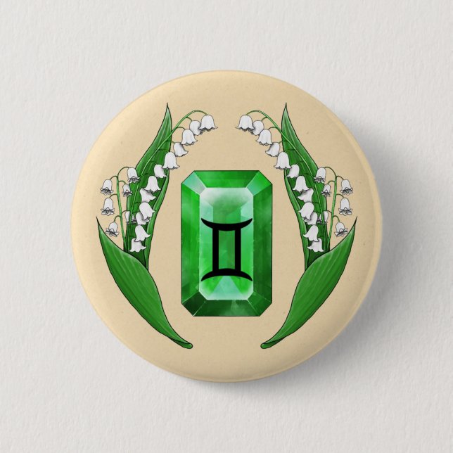 Geburtsmonat Mai Gemini Button (Vorderseite)