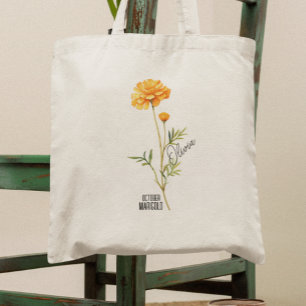 Geburtsmonat Oktober Marigold Name Tote Blume Beut Tragetasche