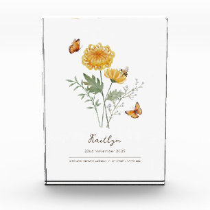 Geburtsmonatsblume Chrysantheme Fotoblock