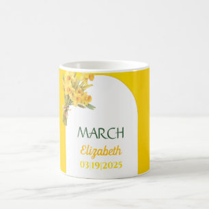 Geburtsmonatsblume März Narzisse Personalisiert Kaffeetasse