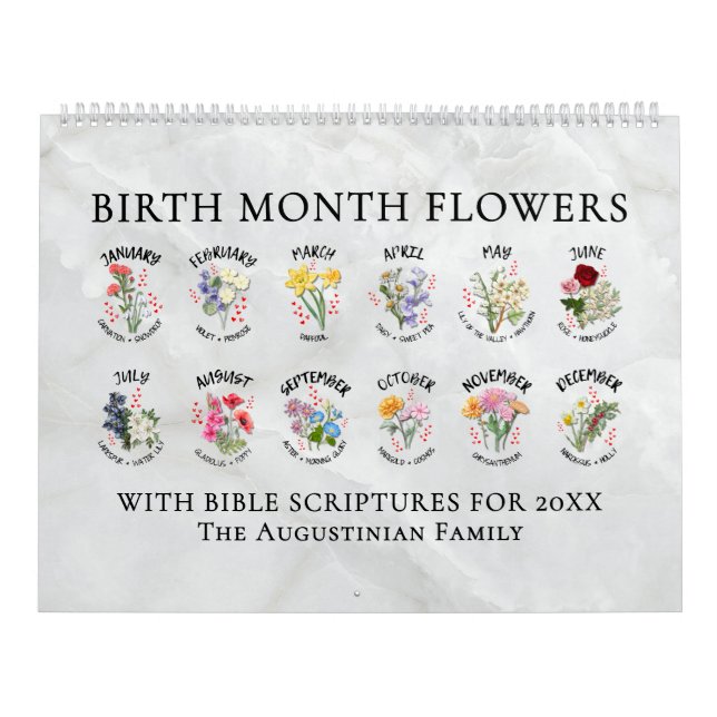 GEBURTSMONATSBLUMEN 2026 Christlich Kalender (Titelbild)