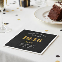 Geburtsname 1946 Black Gold Elegant Chic