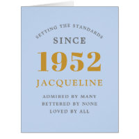Geburtsname 1952 Blue Elegant Chic Card