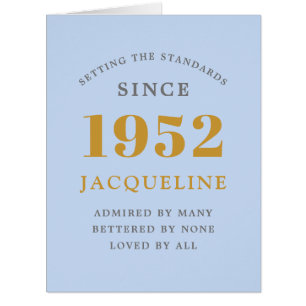 Geburtsname 1952 Blue Elegant Chic Card