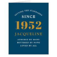 Geburtsname 1952 Blue Gold Elegant Card