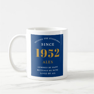 Geburtsname 1952 Blue Gold Elegant Chic Kaffeetasse