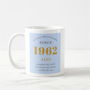 Geburtsname 1962 Blue Gray Elegant Chic Kaffeetasse