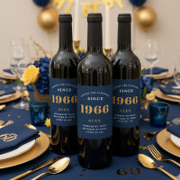 Geburtsname 1966 Blue Gold Elegant Chic