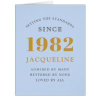 Geburtsname 1982 Blue Elegant Chic Card
