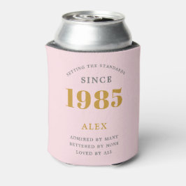 Geburtsname 1985 Rosa Grau Elegant Chic Dosenkühler