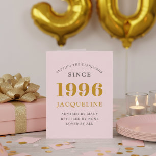 Geburtsname 1996 Rosa elegante Chic Card