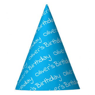 Geburtsname des personalisierten Jungen Blaues Par Partyhütchen