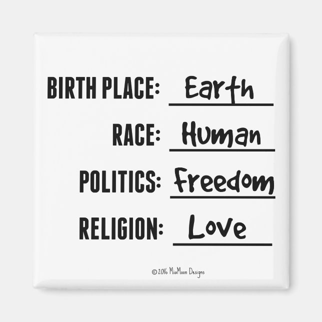 GEBURTSORT ERDMAGNET MAGNET (Vorne)